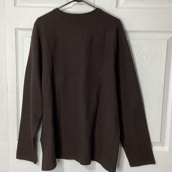 Banana Republic Men's Brown Shirt Textured Double Knit Crew Long Sleeve XXl NWT - Picture 3 of 9
